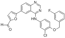 5-(4-((3-chloro-4-((3-fluorobenzyl)oxy)phenyl)amino)quinazolin-6-yl)furan-2-carbaldehyde
